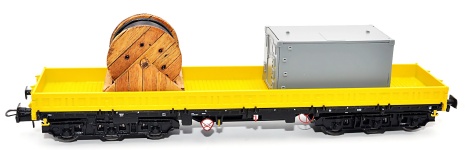 NPE Modellbau NW22915 - H0 - Bauzugwagen Samms-u 454 Kabeltrommel + Container, DB AG, Ep. VI